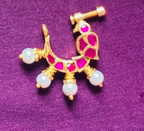 Kundan Parrot Nose Ring Nath - NP28-NP195