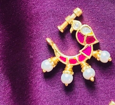 Kundan Parrot Nose Ring Nath - NP28-NP194