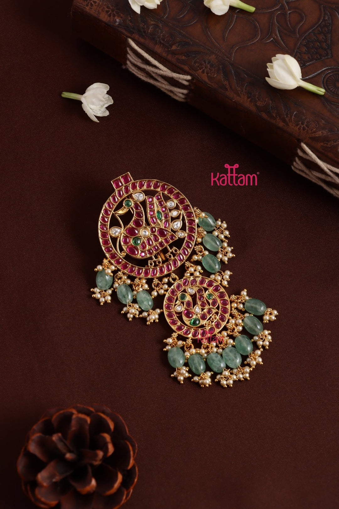 Kundan Peacock Beaded Choti - Design 8 - JB140