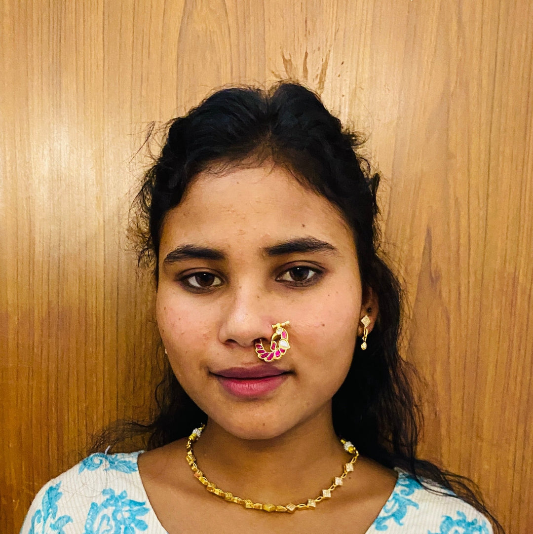 Kundan Peacock Nosering Nath - NP30-NP206