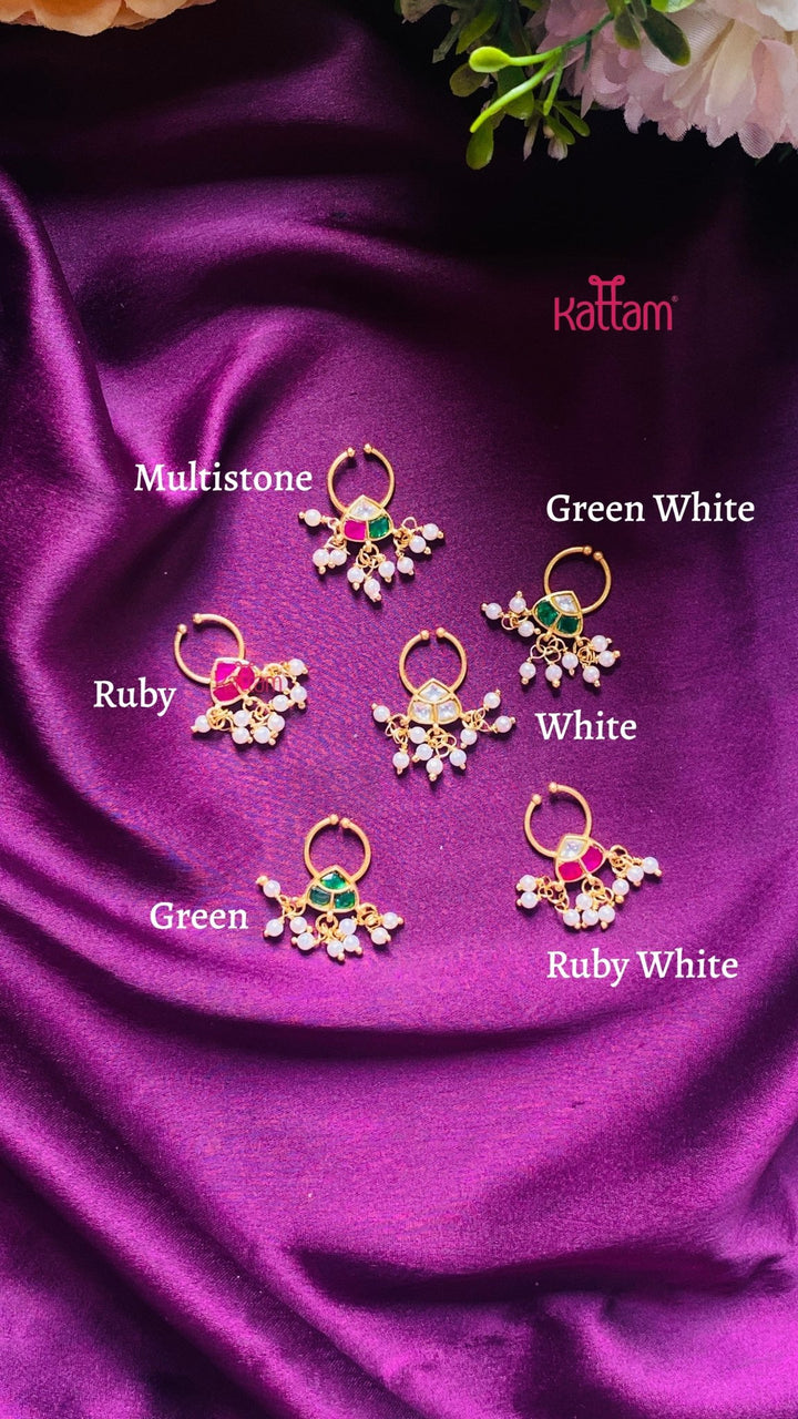 Kundan Pearls Septum Nosepin - SP16-NP284