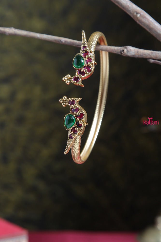 Kundan Ruby Green Kada (Single Pc) - B342