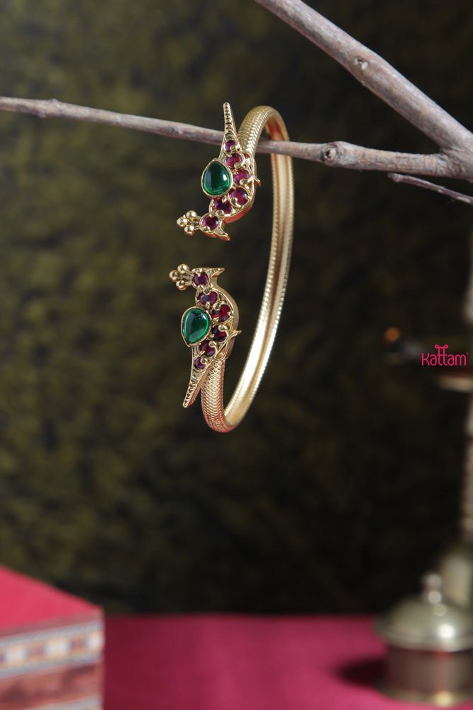 Kundan Ruby Green Kada (Single Pc) - B342