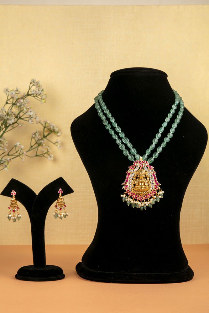 Kundan Ruby Stone Goddess Haram - N2094