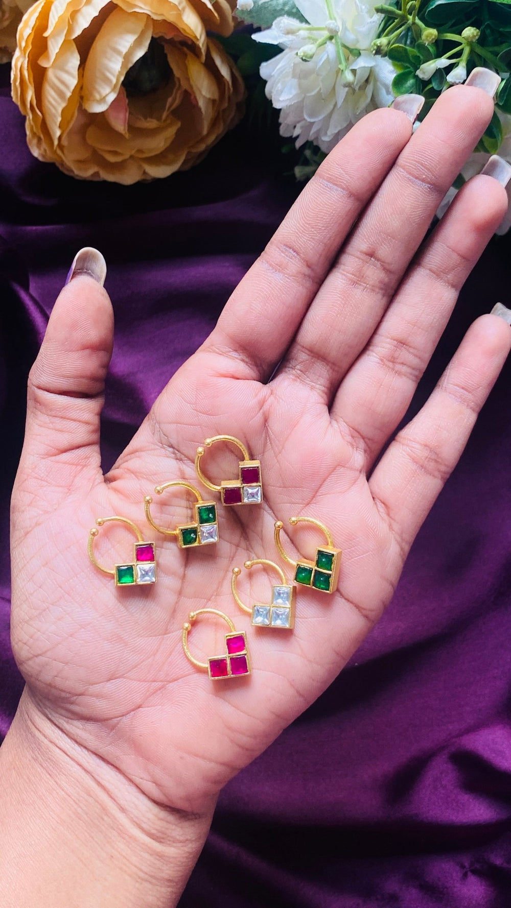 Kundan Sqaure Septum Nosepin - SP15-NP278