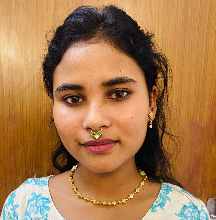 Kundan Sqaure Septum Nosepin - SP15-NP278