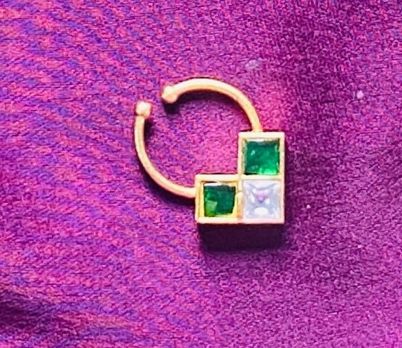 Kundan Sqaure Septum Nosepin - SP15-NP282