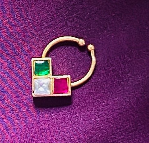 Kundan Sqaure Septum Nosepin - SP15-NP280