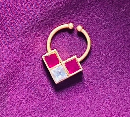Kundan Sqaure Septum Nosepin - SP15-NP279