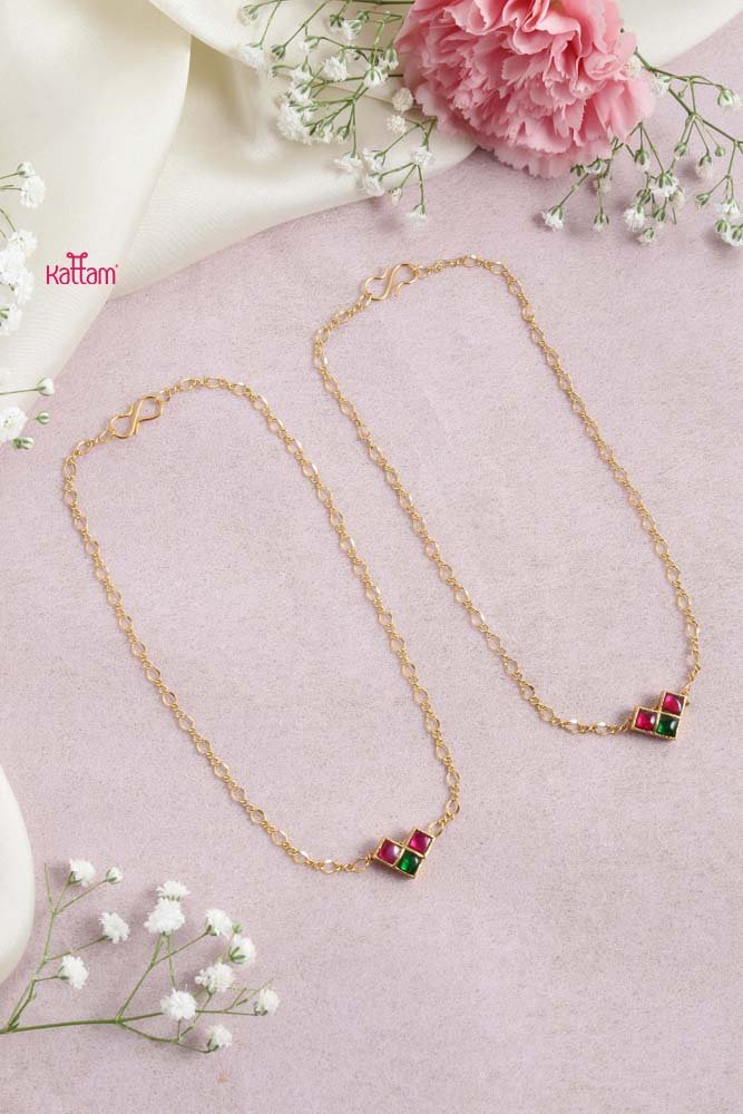 Kundan Stone Anklet - A27