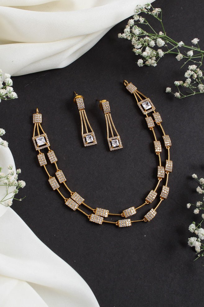 Kyla - AD White Stone Choker - N2404