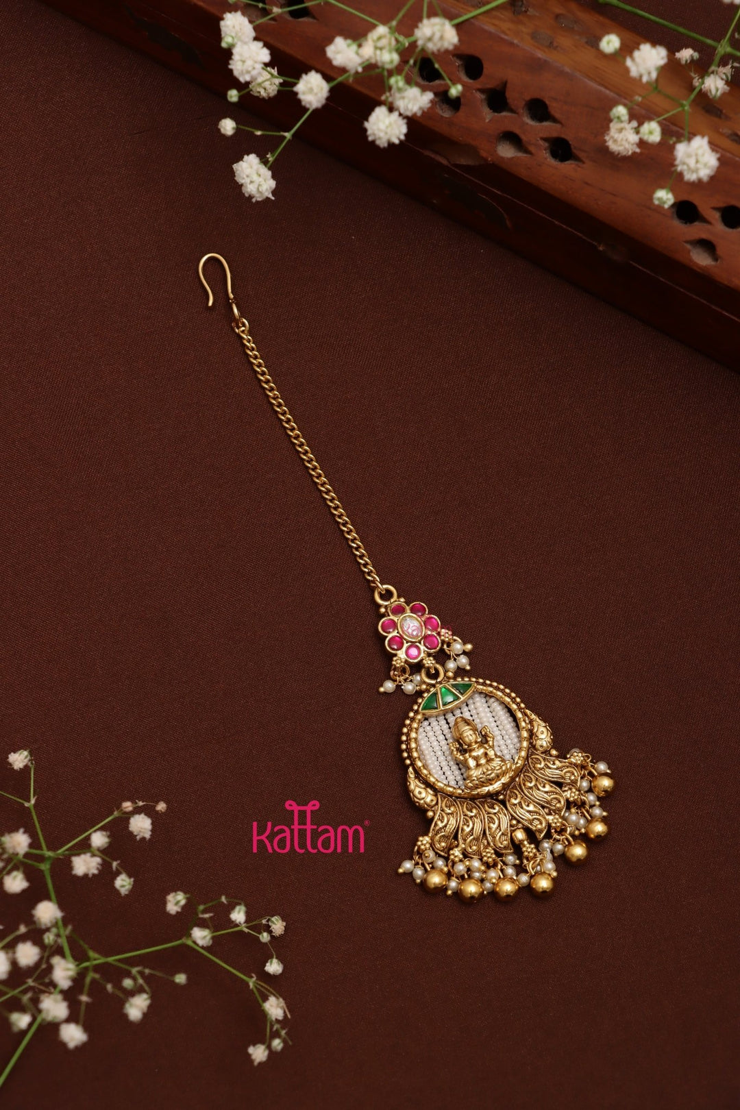Lakshmi Beaded Maang Tikka - Goldball - MT147