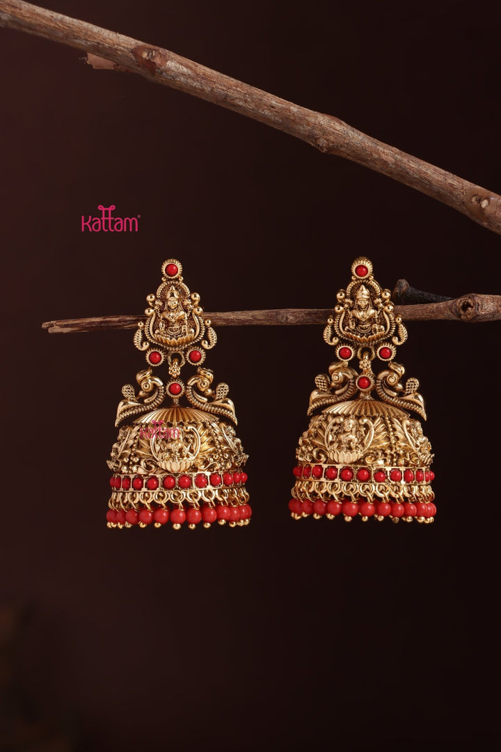 Lakshmi Coral Stone Jhumka - E1225
