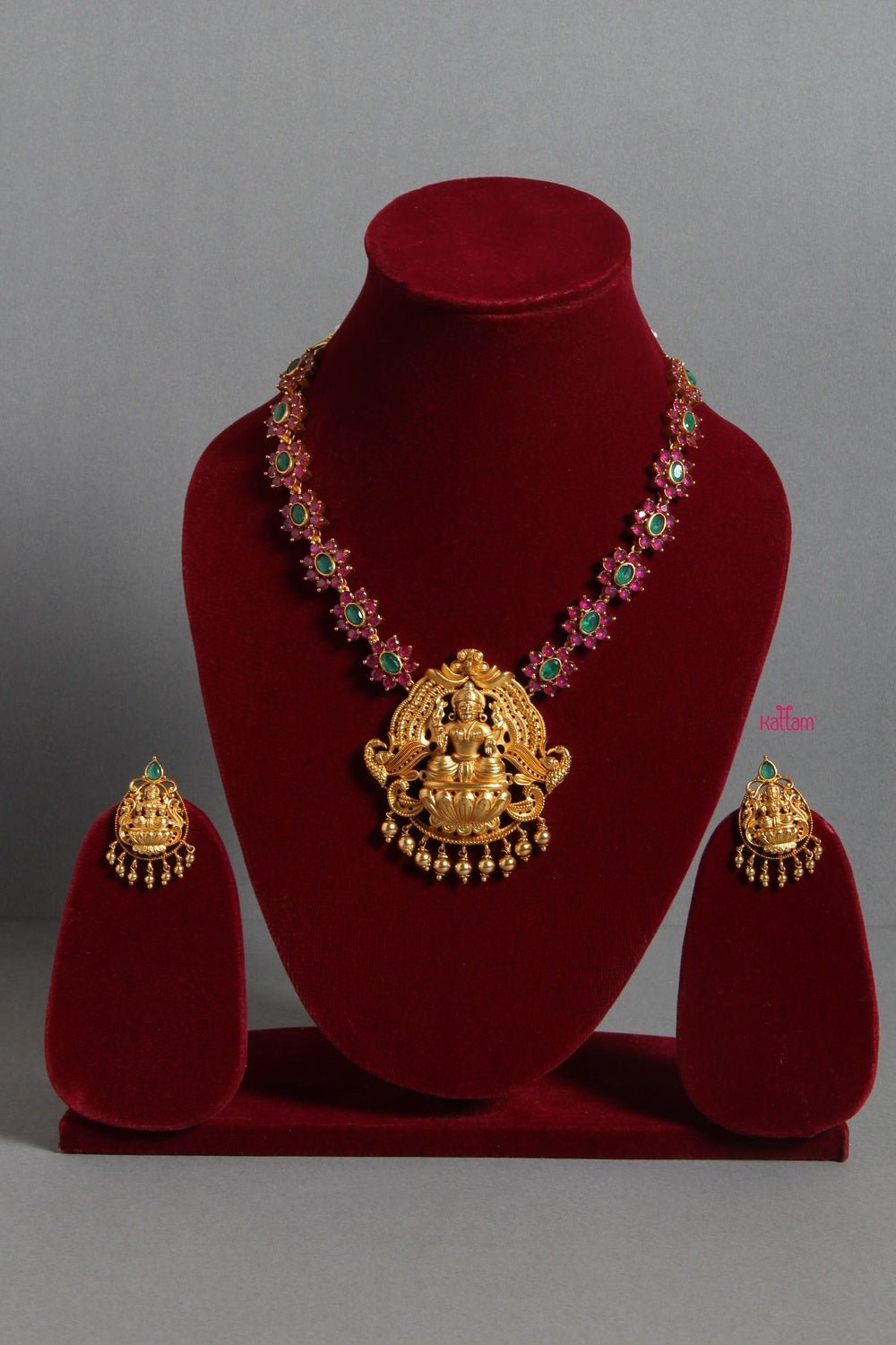 Lakshmi Dollar Ruby Stone Necklace - N1250