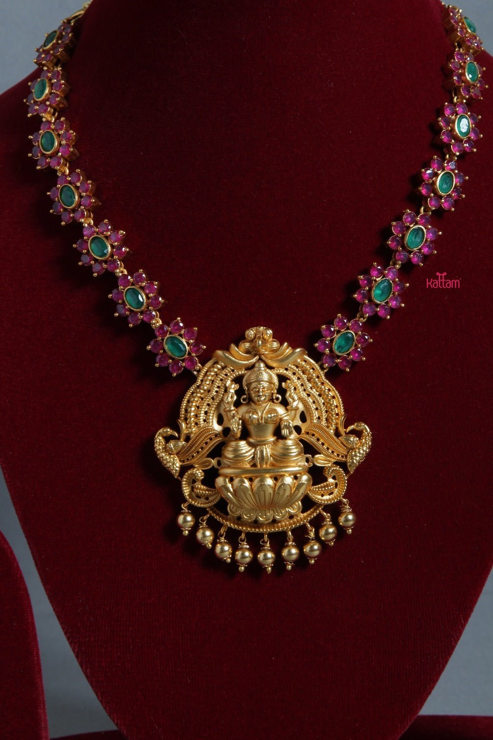 Lakshmi Dollar Ruby Stone Necklace - N1250