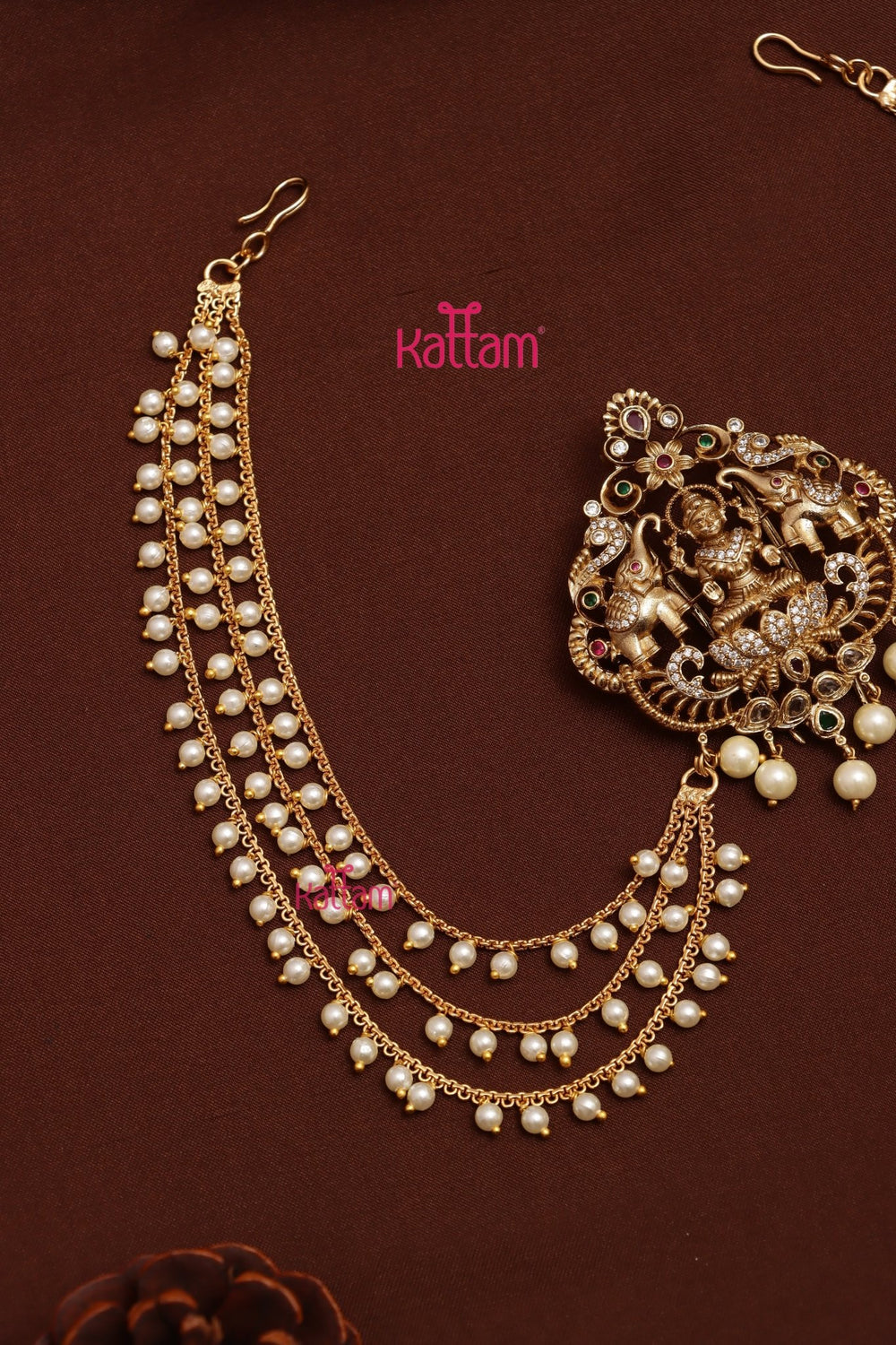 Lakshmi Elephant Pearl Bun Billai - JB124