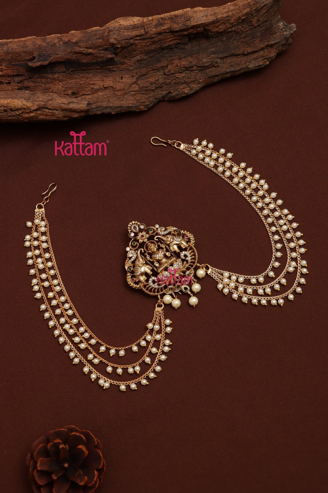 Lakshmi Elephant Pearl Bun Billai - JB124