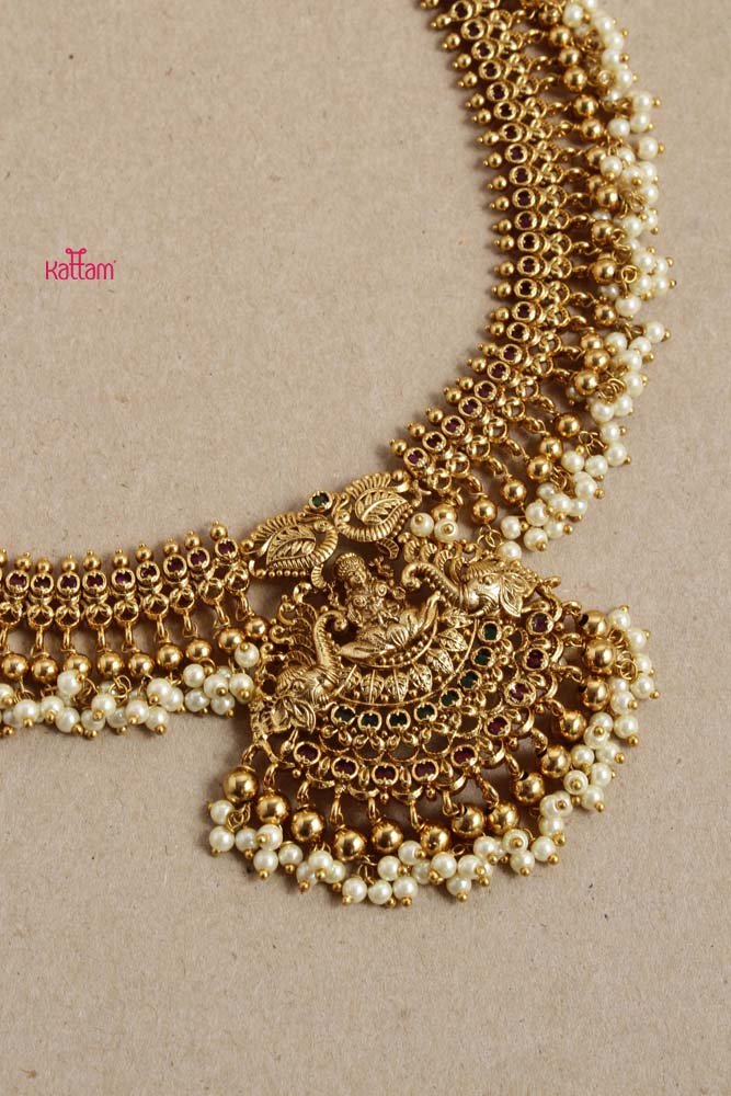 Lakshmi Gold & Pearl Trim Haram - N2670