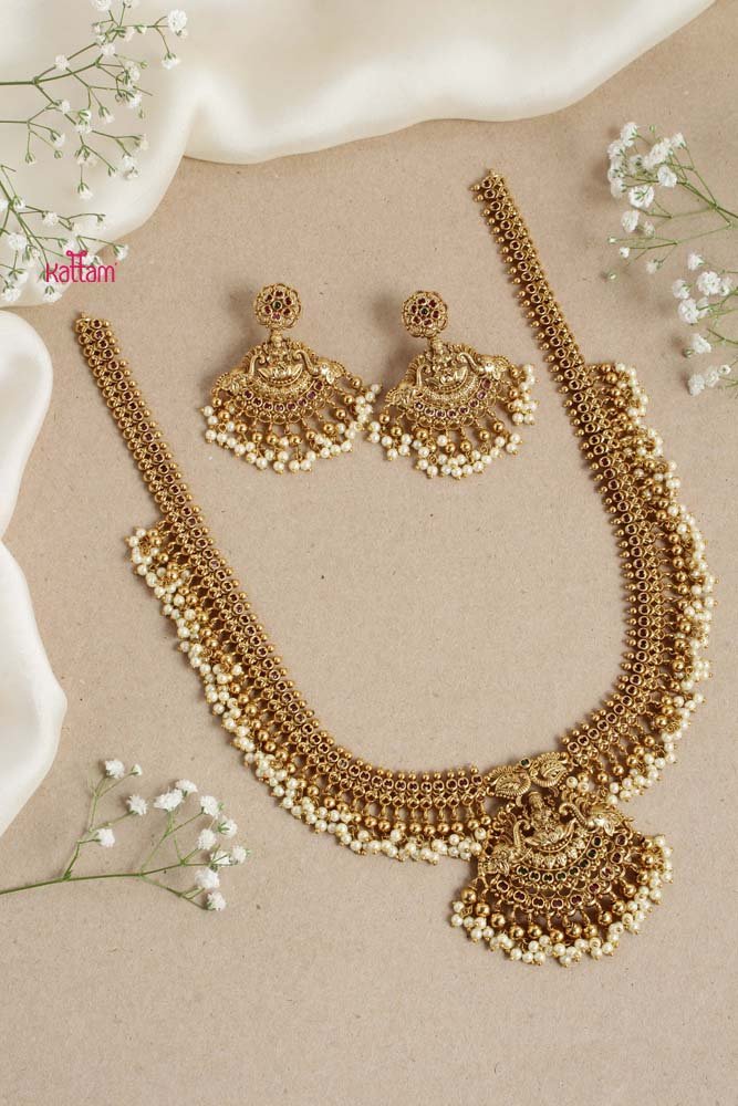 Lakshmi Gold & Pearl Trim Haram - N2670