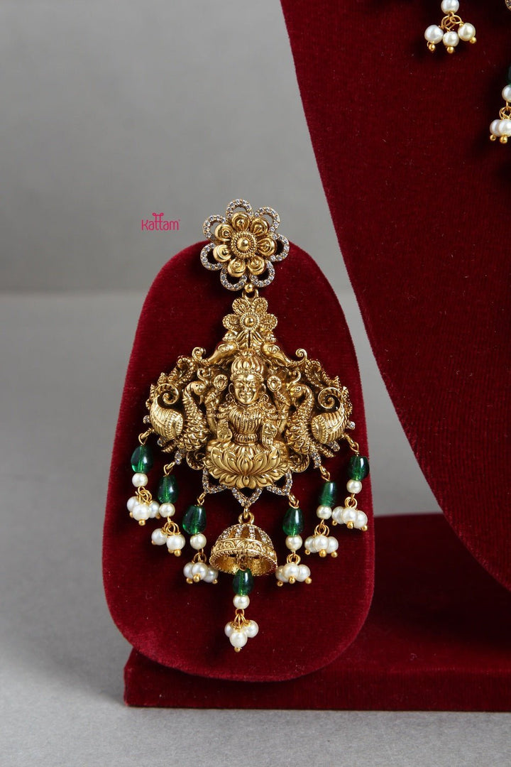 Lakshmi Green Bead Pearl Bridal Necklace - N1202