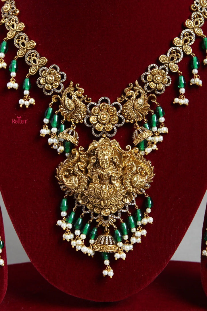 Lakshmi Green Bead Pearl Bridal Necklace - N1202