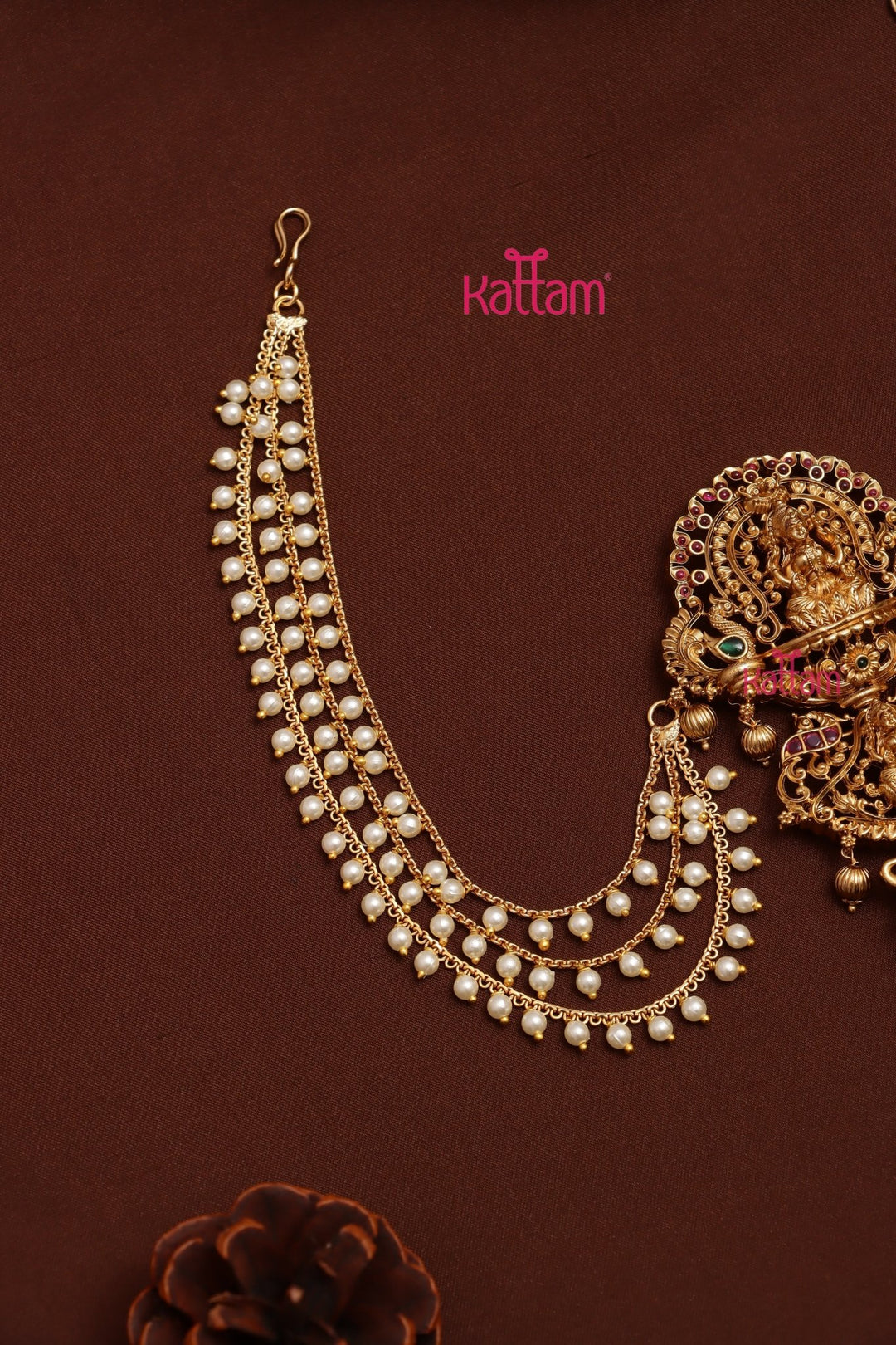 Lakshmi Layered Pendant Pearl Bun Billai - JB121