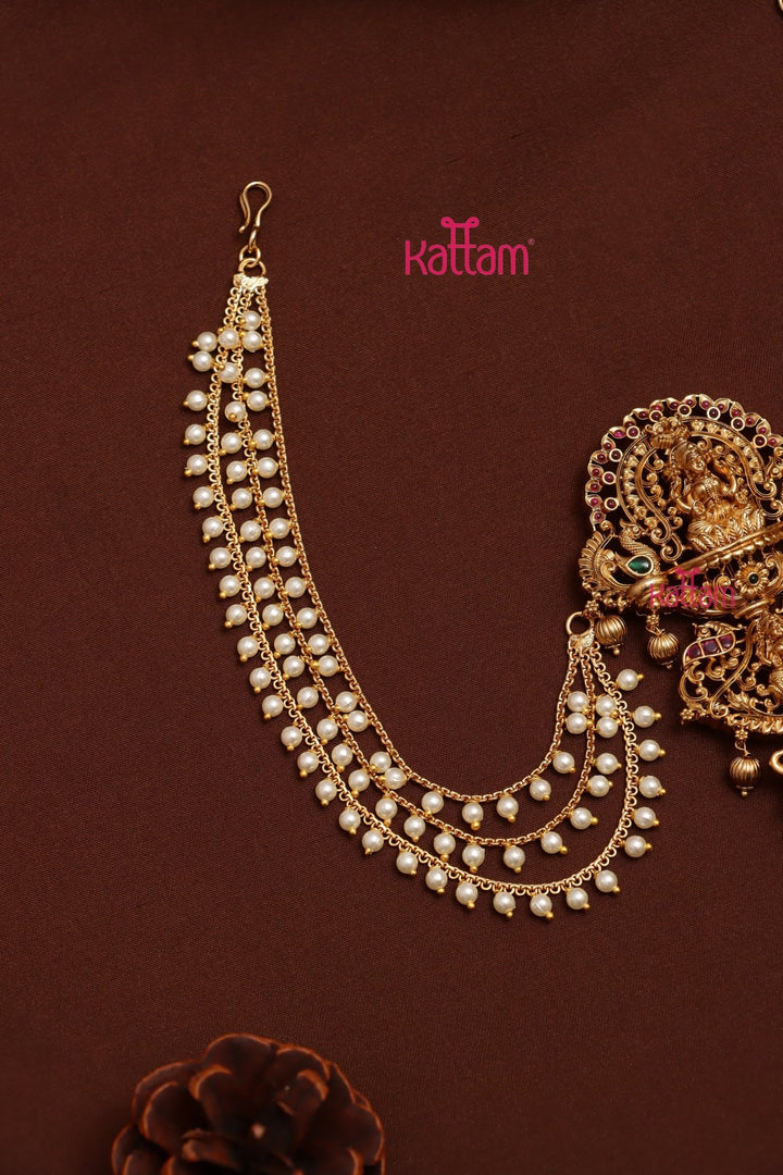 Lakshmi Layered Pendant Pearl Bun Billai - JB121
