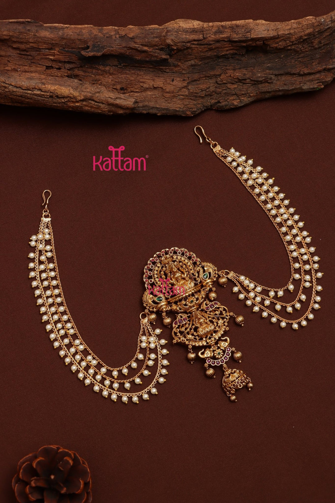 Lakshmi Layered Pendant Pearl Bun Billai - JB121