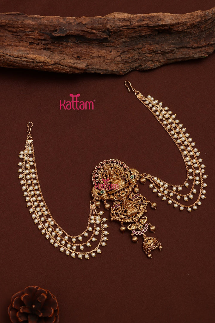 Lakshmi Layered Pendant Pearl Bun Billai - JB121