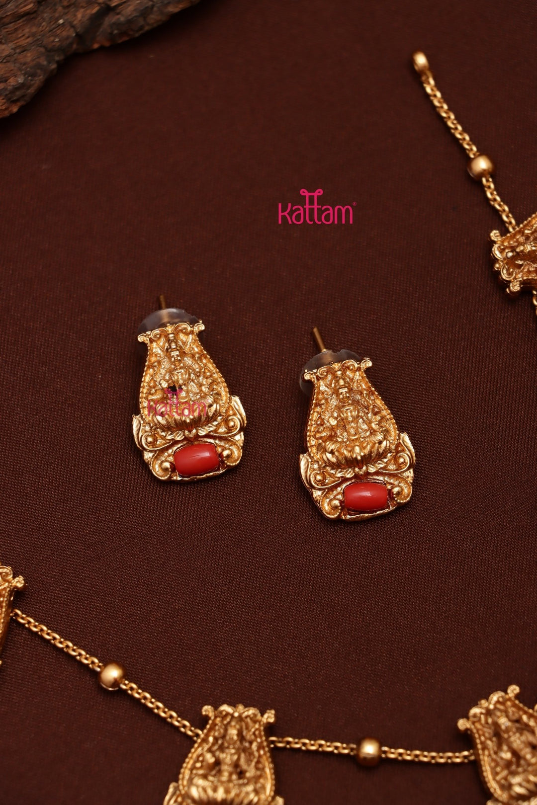 Lakshmi Matte Coral Choker - N3679