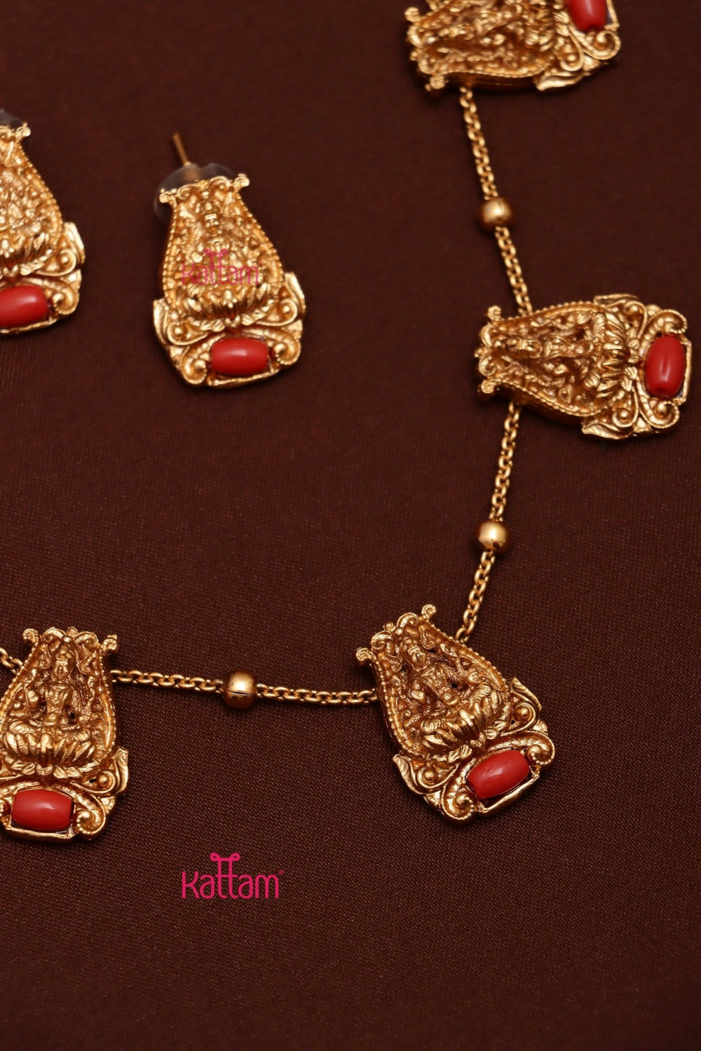 Lakshmi Matte Coral Choker - N3679