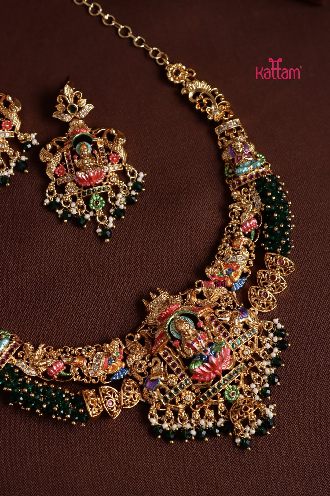 Lakshmi Meenakari Necklace - Design 1 - N3999