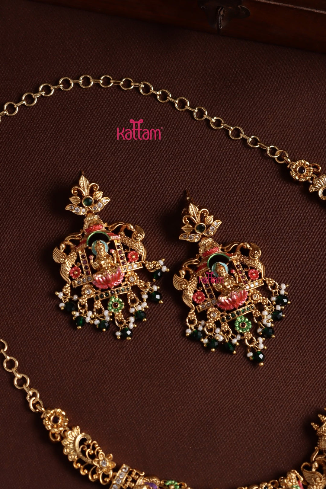 Lakshmi Meenakari Necklace - Design 1 - N3999