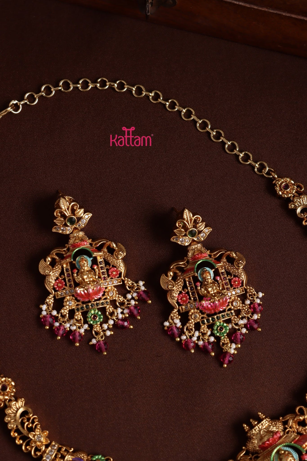 Lakshmi Meenakari Necklace - Design 2 - N4000