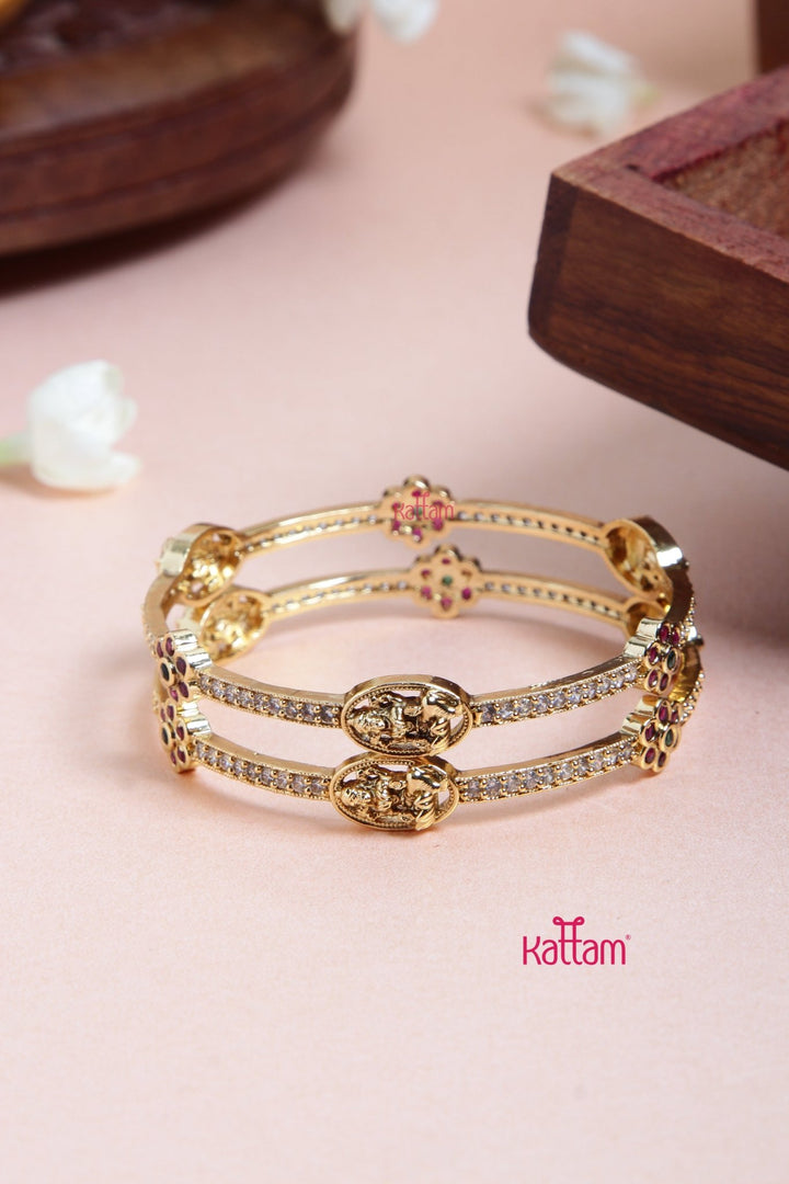 Lakshmi Multistone Flower Bangle - B543 - V4