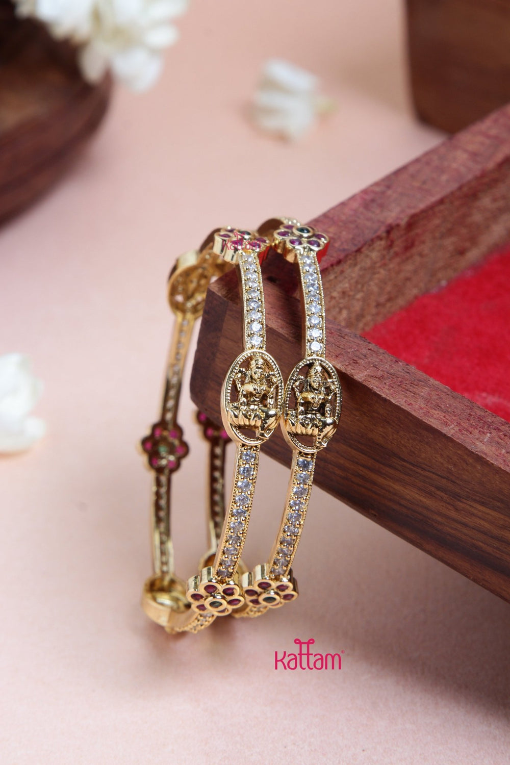 Lakshmi Multistone Flower Bangle - B543 - V4