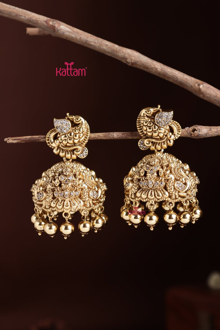 Lakshmi Peacock Bold Jhumka - E1410