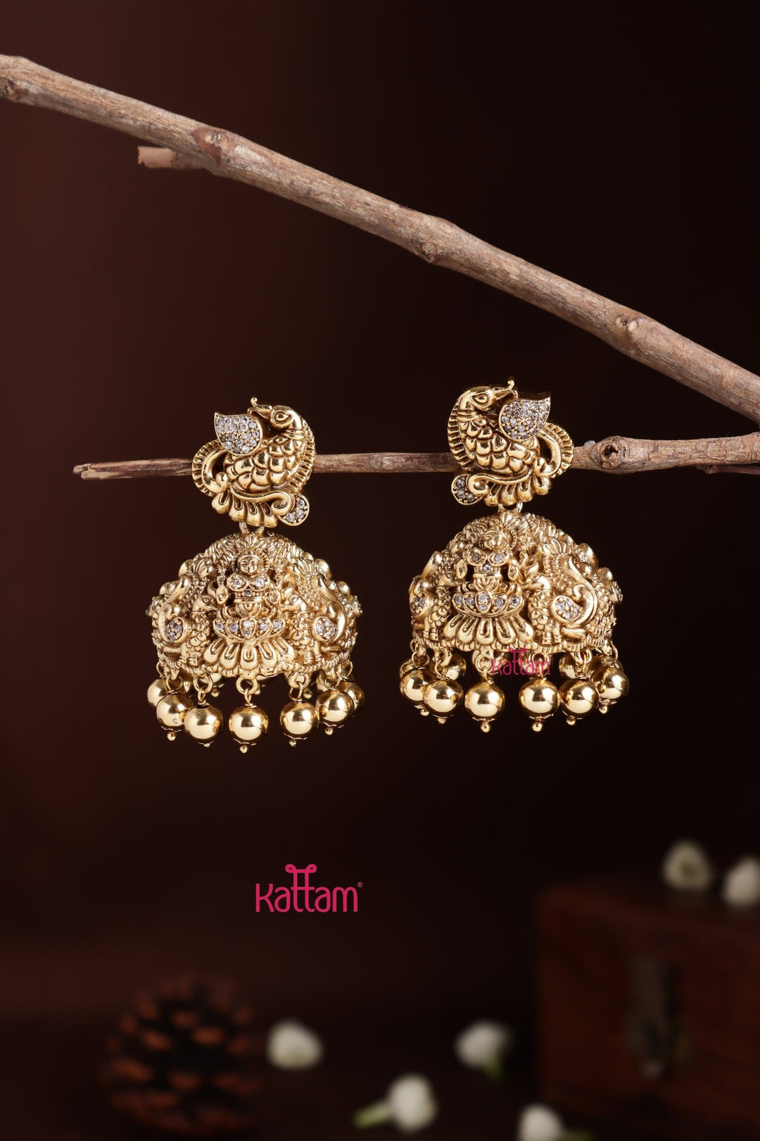 Lakshmi Peacock Bold Jhumka - E1410