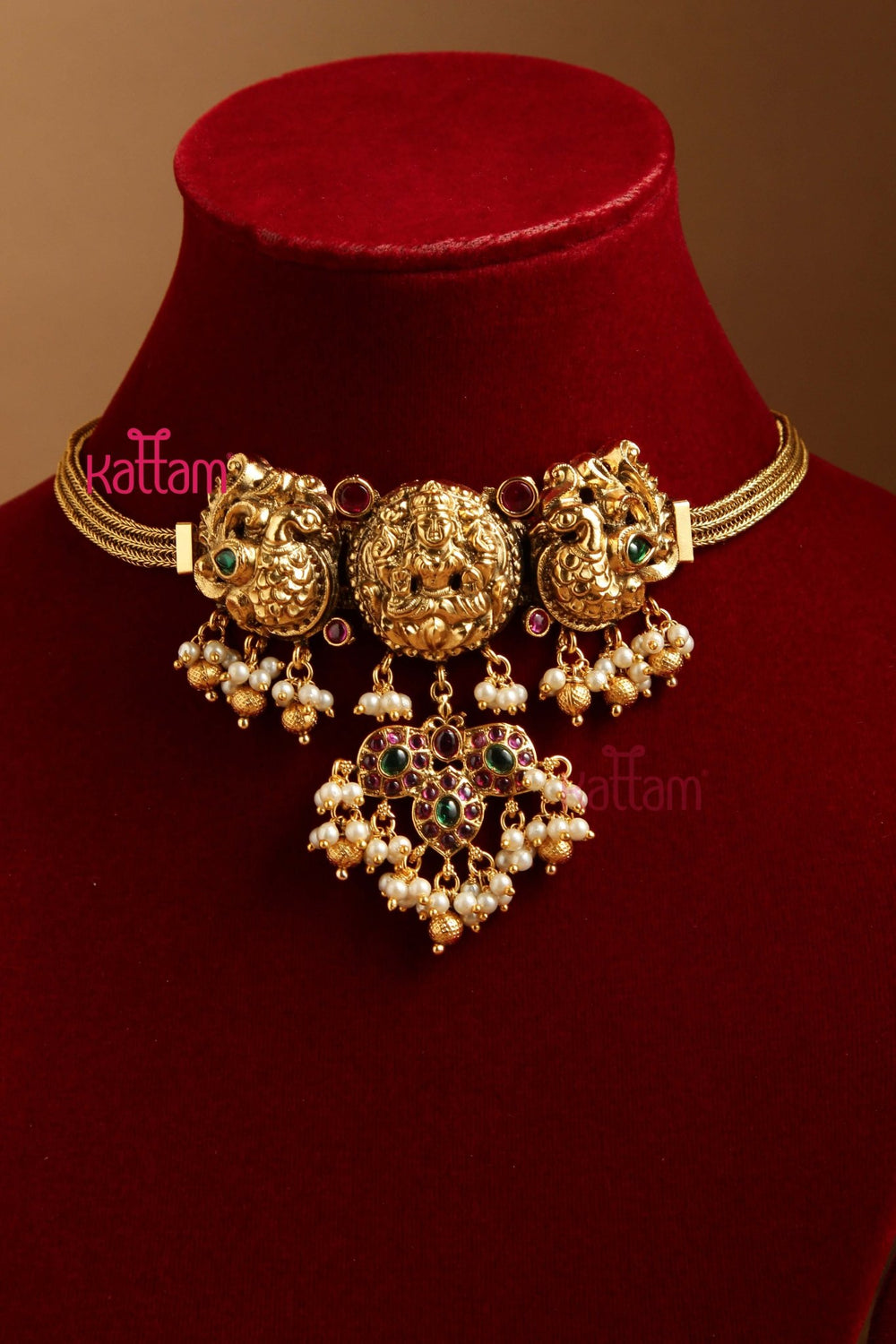 Lakshmi Peacock Highneck Choker - N2876