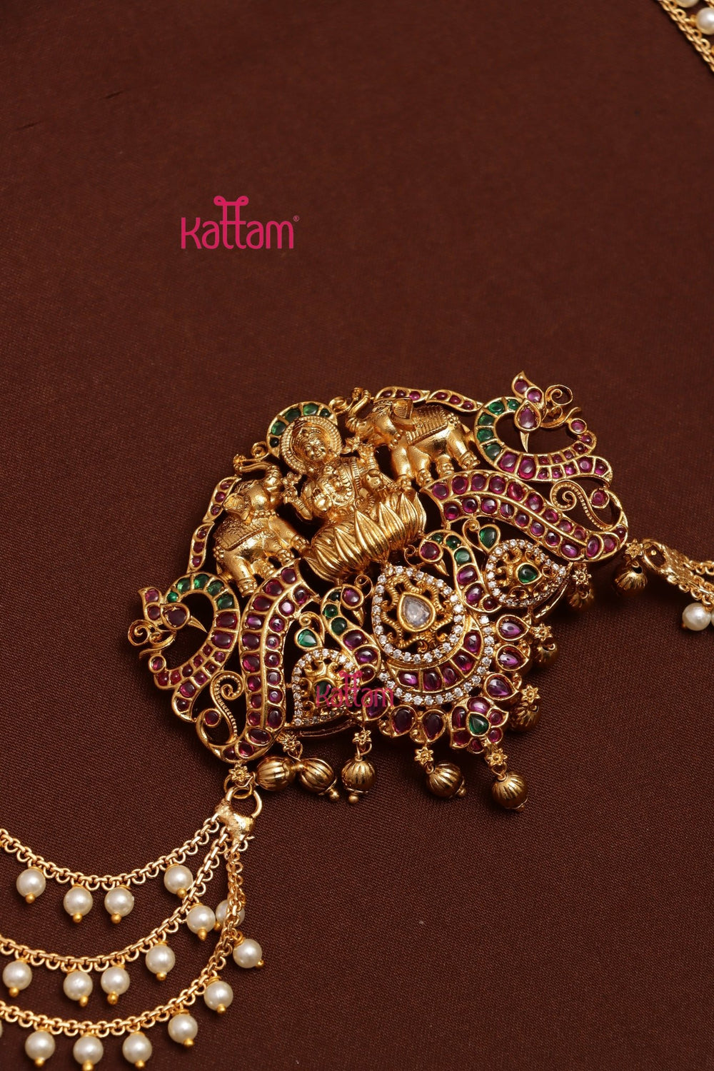 Lakshmi Peacock Kemp Pearl Bun Billai - JB120