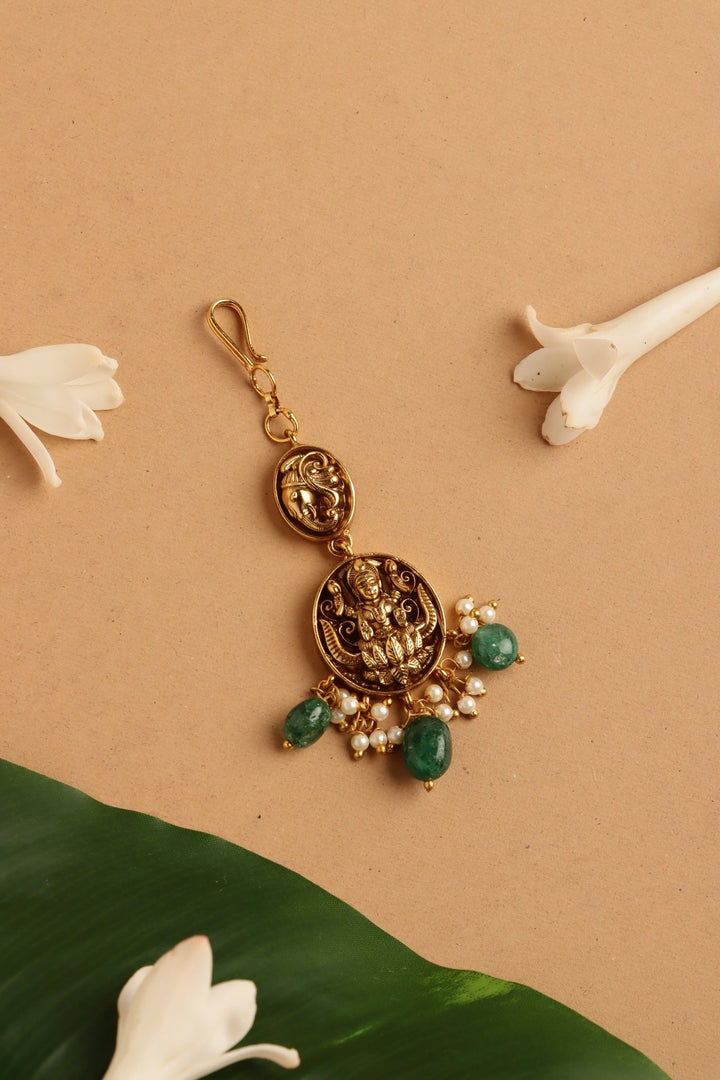 Lakshmi Peacock Maangtikka - Bead - MT192