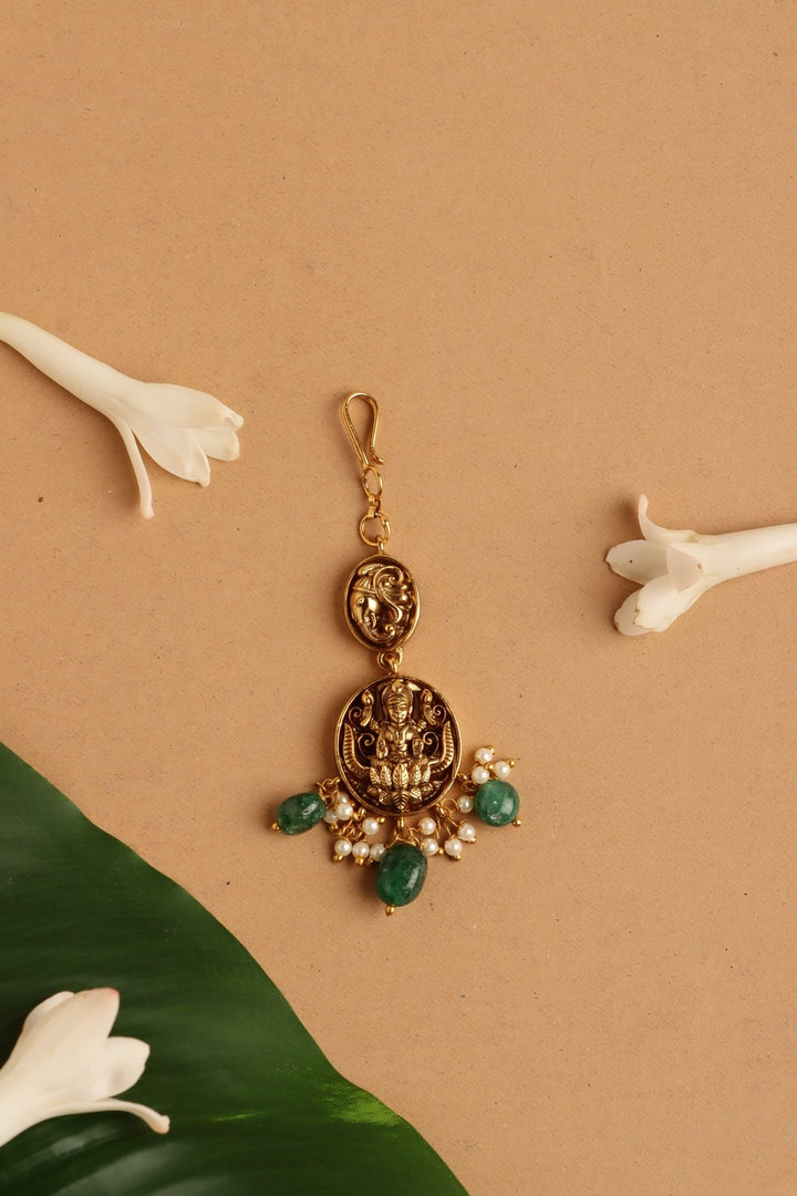 Lakshmi Peacock Maangtikka - Bead - MT192