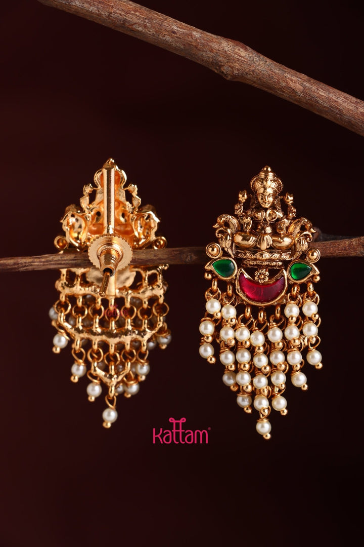Lakshmi Pearl Drop Rubygreen Earring - E1010