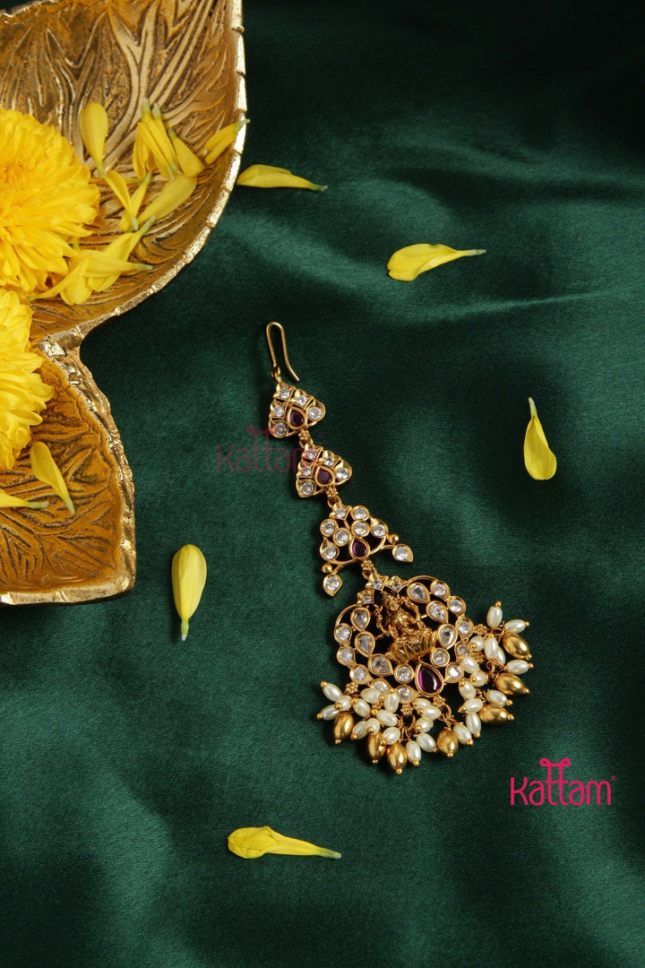 Lakshmi Pearl Maang Tikka - Design 2 - MT081R