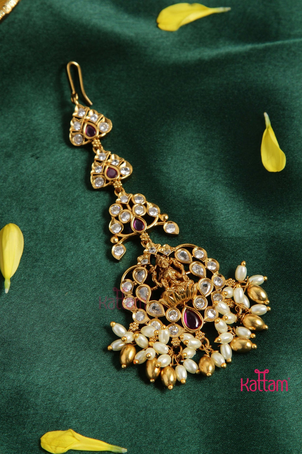 Lakshmi Pearl Maang Tikka - Design 2 - MT081R