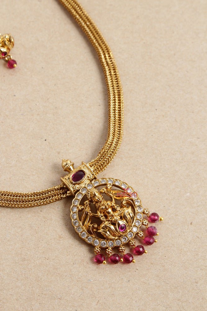 Lakshmi Ruby Beaded Choker - N2567