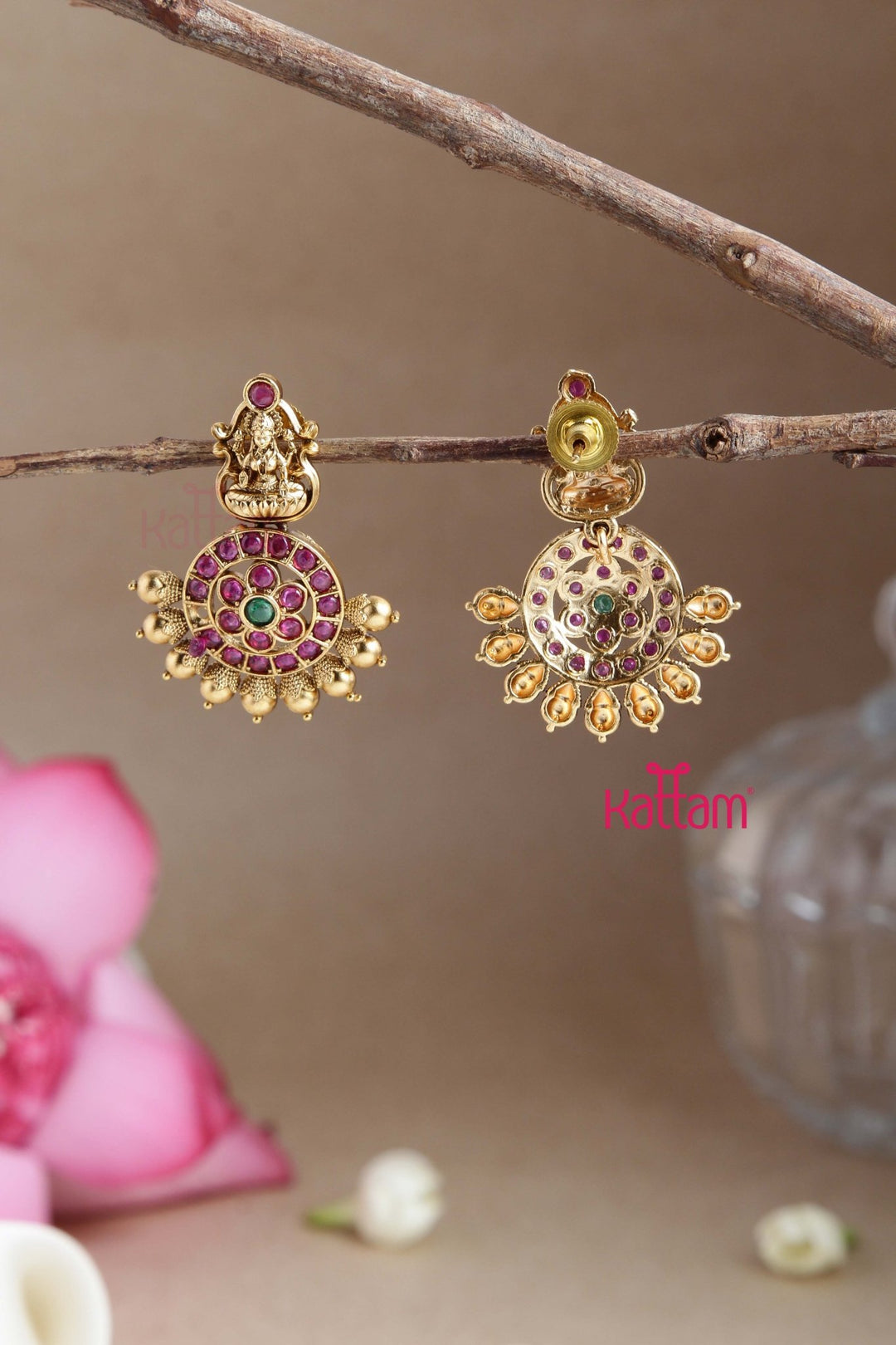 Lakshmi Rubygreen Chakra Earring - E784