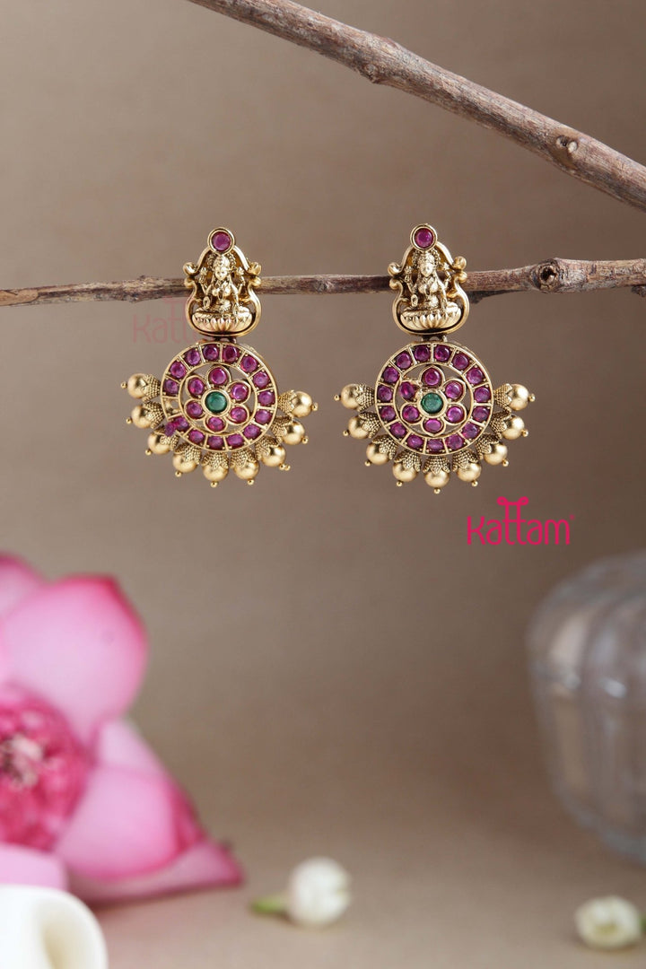 Lakshmi Rubygreen Chakra Earring - E784