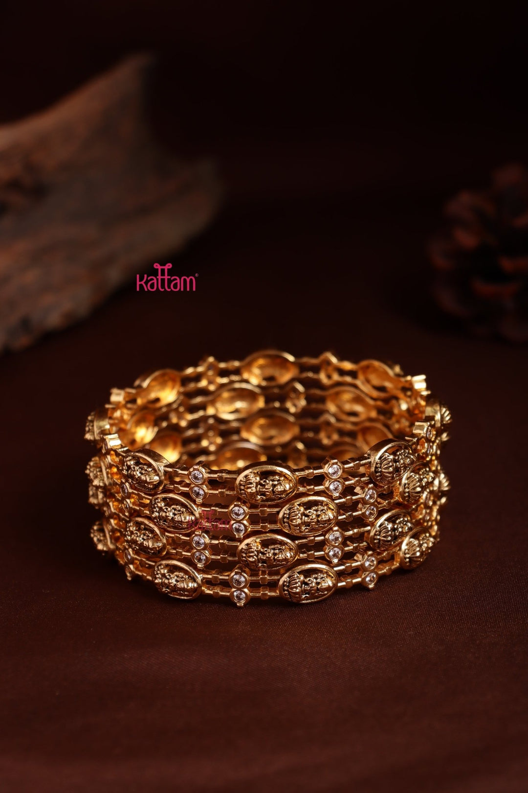 Lakshmi Stone Bangle - ( Set of 4) - B595 - V4