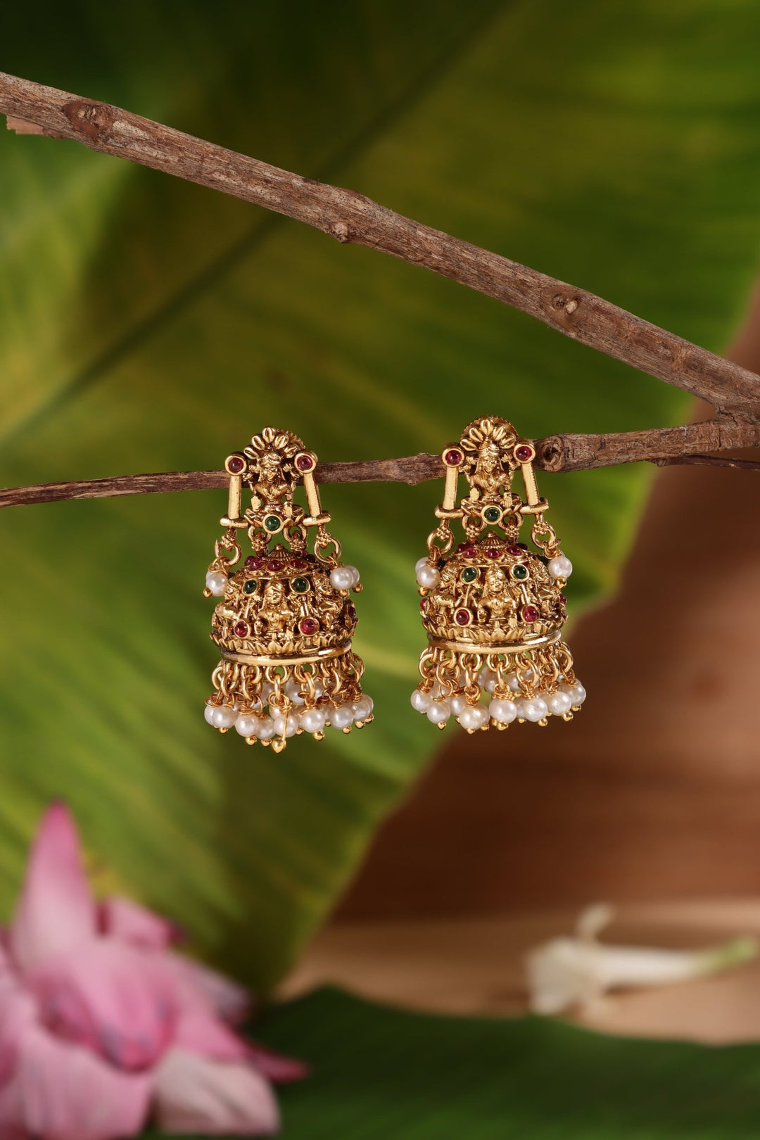 Lakshmi Temple Jhumka - E1454